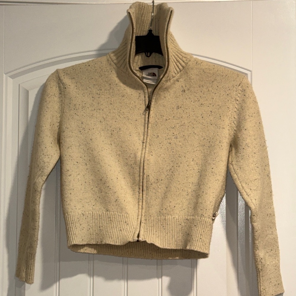The North Face Speckled Beige Turtleneck Sweater